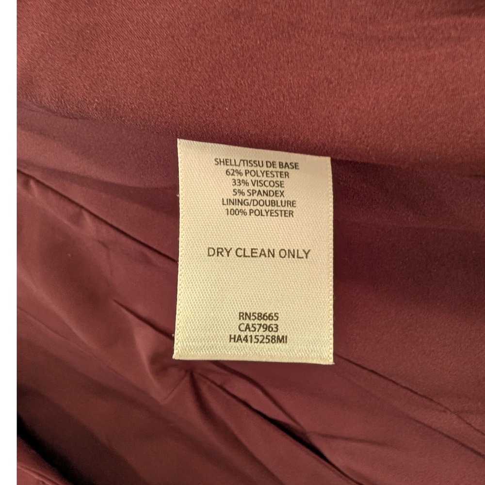 Halogen Burgundy Wine Tailored 3/4 Sleeve Blazer S - Picture 11 of 13